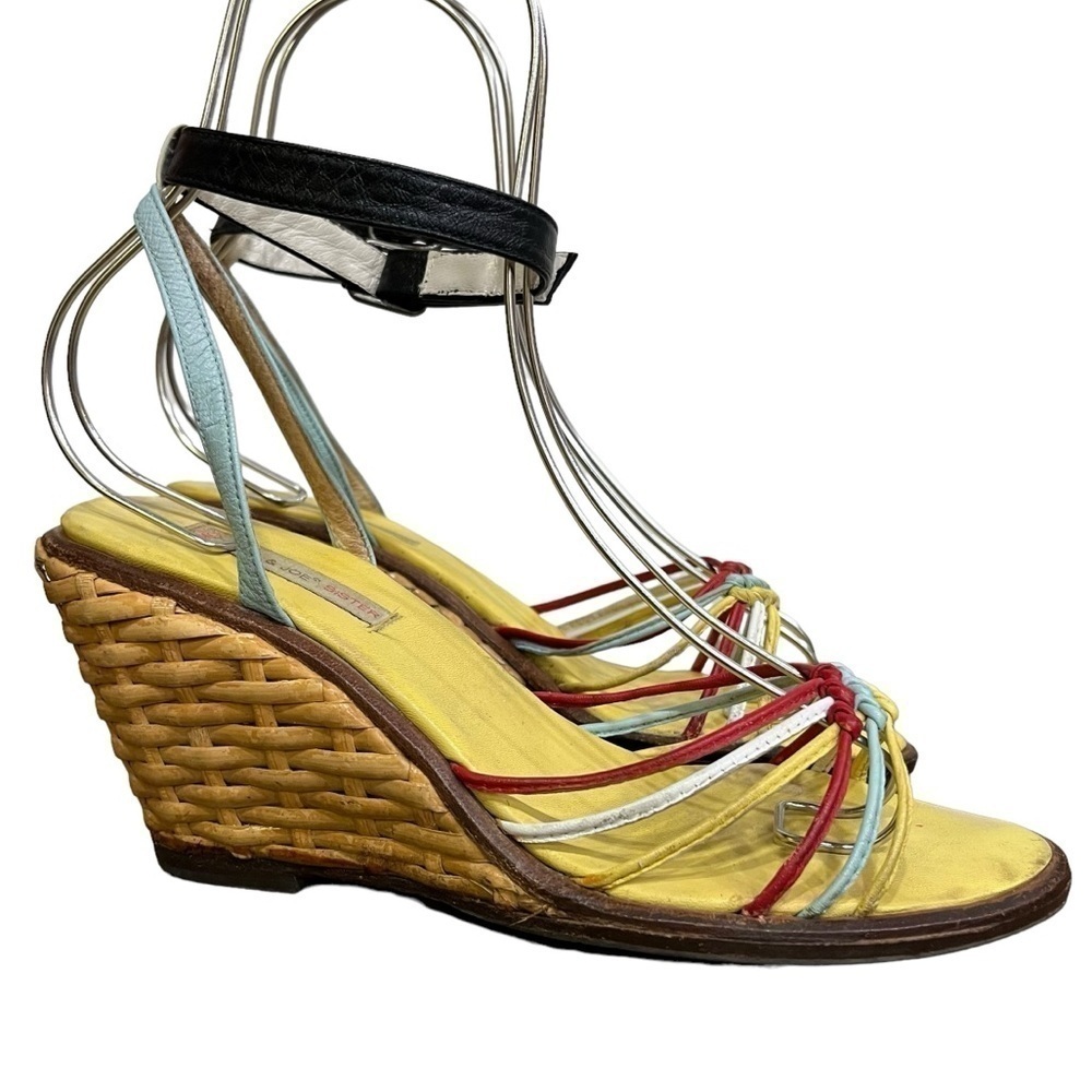Paul & Joe Sister Vintage multi coloured wicker wedge sandals size 38